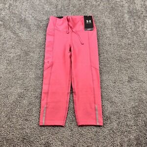 NEW Under Armour Capri Leggings w/ Pocket Pink Size XS High Rise Running Yoga